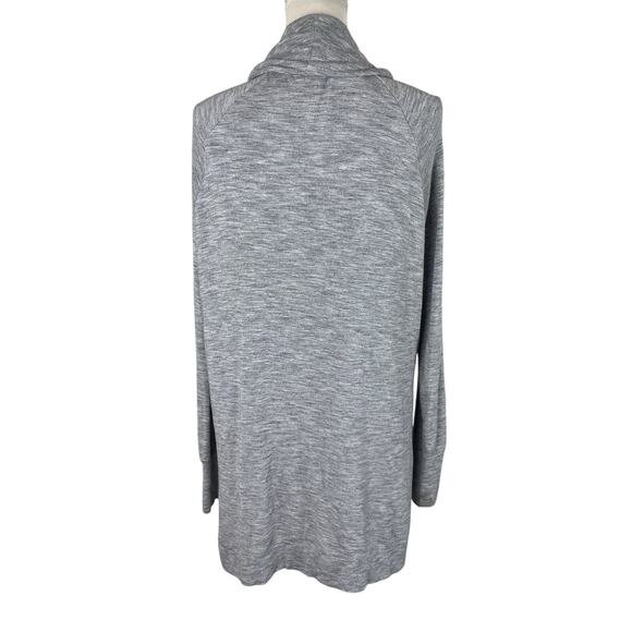 Athleta Studio Wrap Heather Gray Cardigan Sweater Waterfall Pockets Size XL - Picture 4 of 7
